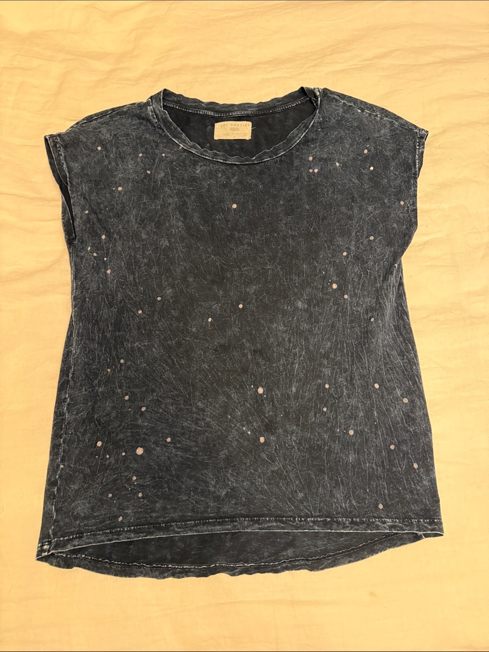 Sol Angeles Washed Black Distressed Tank